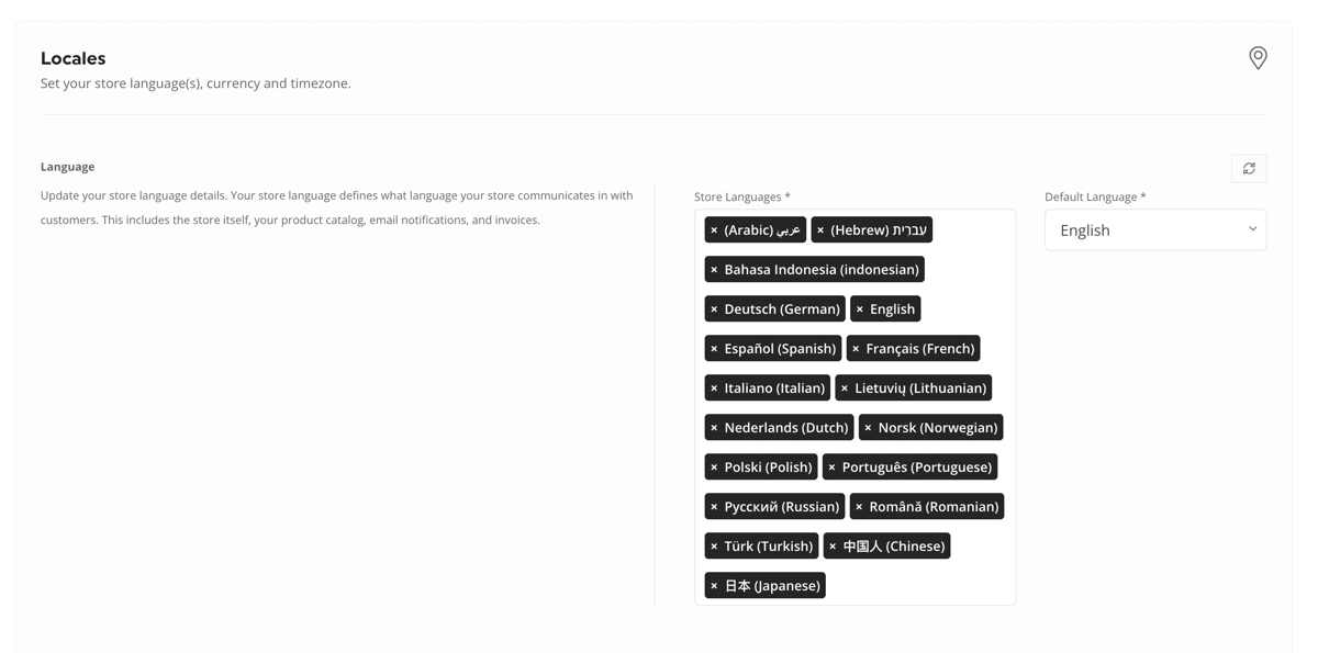 Manage your store currencies in your store General settings
